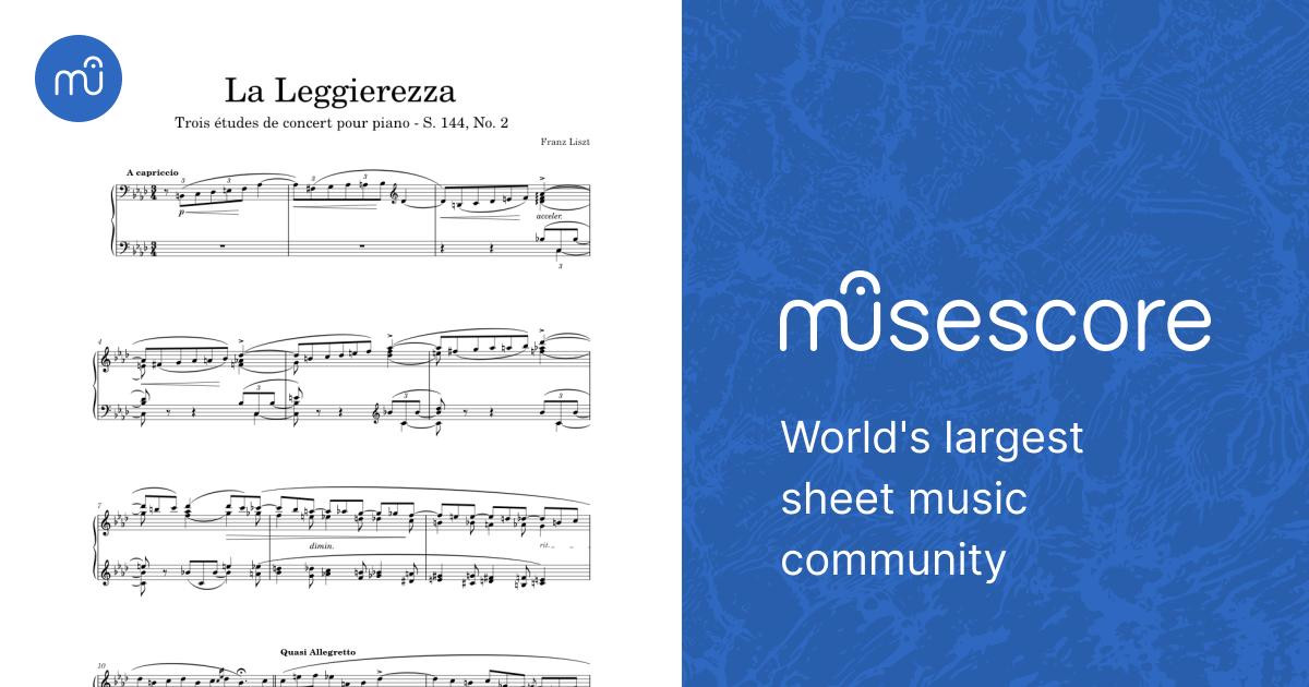 Liszt - Trois Etudes de Concert No. 2 (La Leggierezza) Sheet