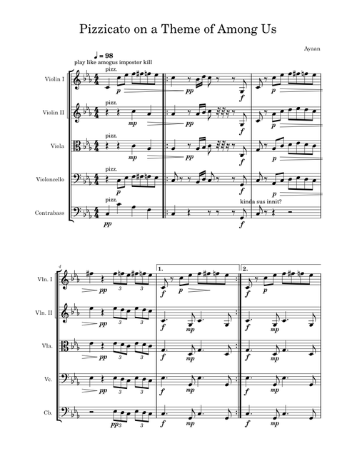 Pizzicato on a Theme of Among Us