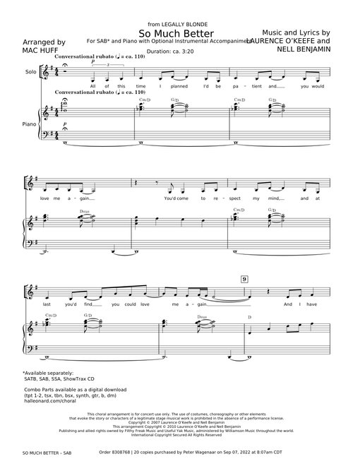 So Much Better - Laurence O'Keefe, Nell Benjamin, Legally Blonde Musical