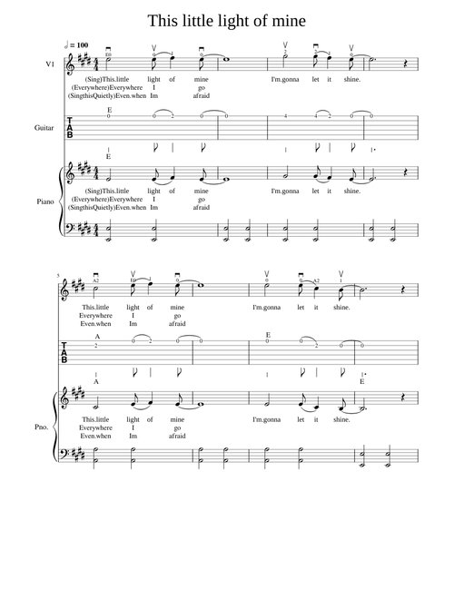 This Little Light Of Mine (Violin Guitar Piano)