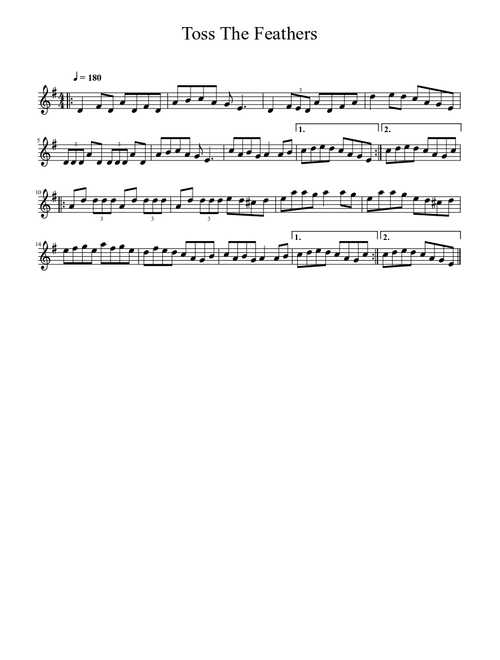Toss The Feathers sheet music arranged by Nicolas
