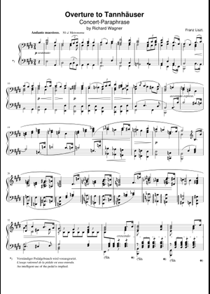 Overture Zu Tannhäuser (R.Wagner - F.Liszt) Sheet Music for Piano