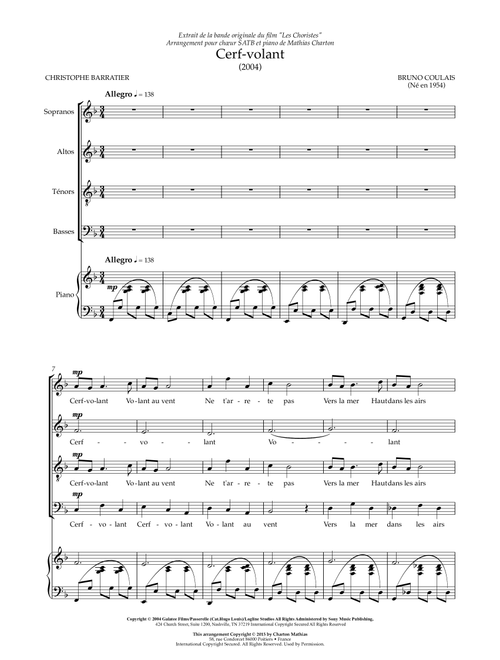 Cerf-Volant (Arr. Mathias Charton) - Christophe Barratier, Bruno Coulais (Choral, SATB)