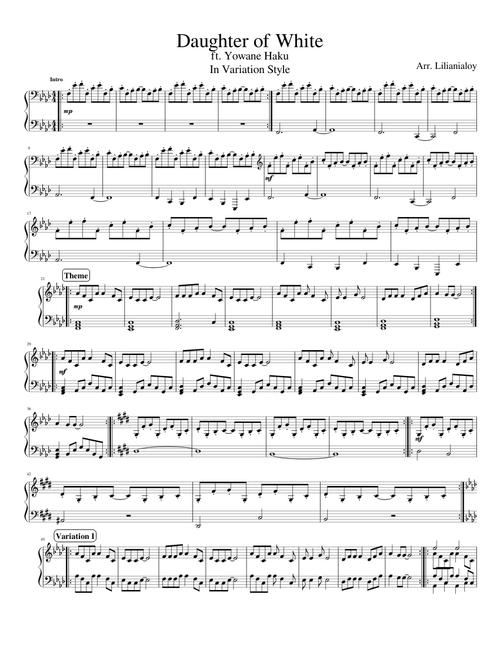 Daughter of White - vocaloid song (early advanced)