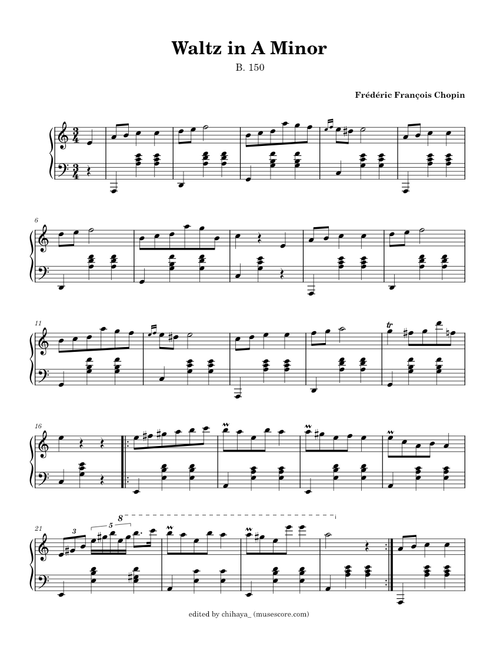 Waltz in A Minor, Op. posth./B. 150 - F. Chopin