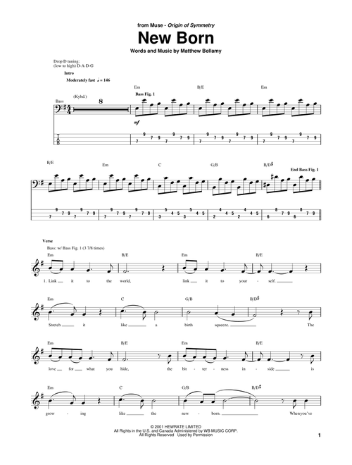 New Born - Muse (Bass Tab)