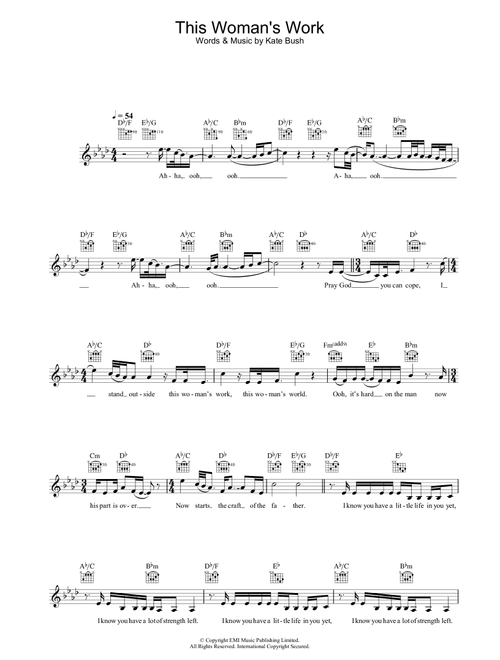 This Woman's Work - Kate Bush (Lead Sheet - Fake Book)