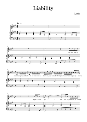 Liability by Lorde (Voice and Simple Piano Accompaniment) - UPDATED ...
