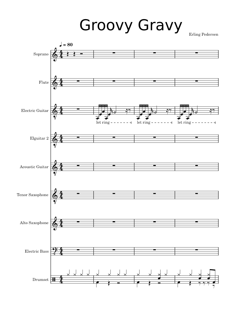 Groovy Gravy Sheet Music for Flute, Saxophone alto, Saxophone tenor ...