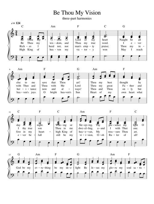 Be Thou My Vision harmonies
