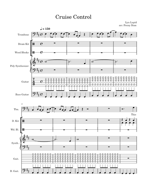 Cruise Control – Lyn Lapid arr. for Trombone with Accompaniment
