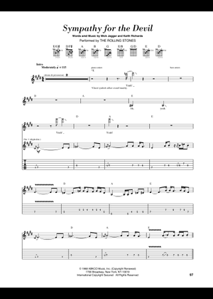 Play Official version of Sympathy for the devil Sheet Music by The