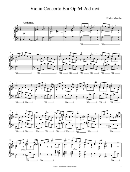 Mendelssohn - Violin Concerto Em Op.64 2nd mvt