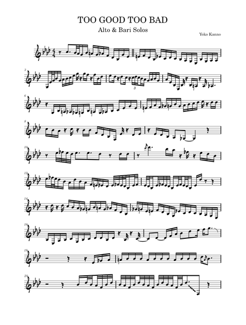 Too good too bad – Yoko Kanno Alto & Bari Solos