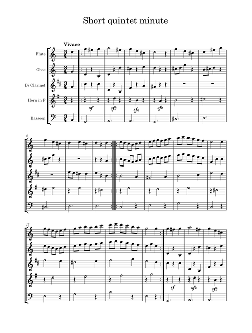 Short quintet minute