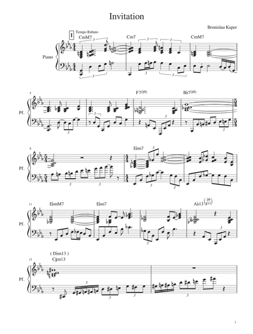 Invitation (Arr. Bill Evans) - Bronislau Kaper (Instrumental Duet)