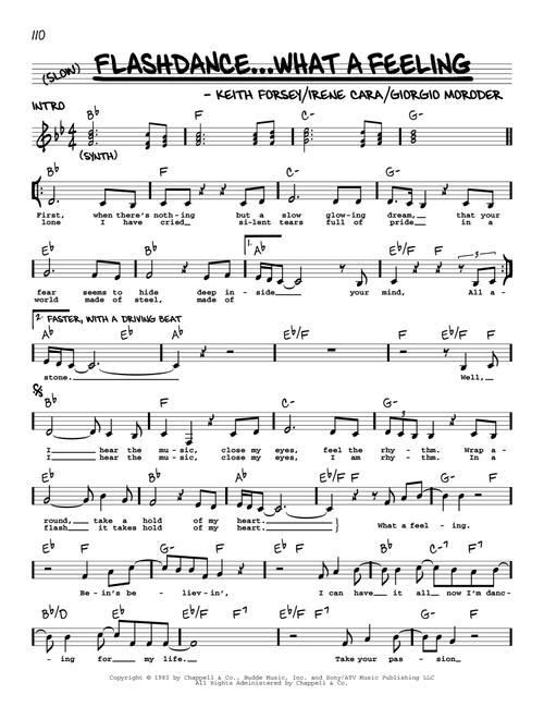 Flashdance...What A Feeling - Irene Cara (Real Book - Melody-Chords-Lyrics)