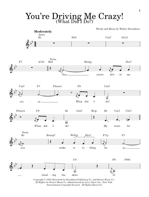 You're Driving Me Crazy! (What Did I Do?) - Walter Donaldson (Pro Vocal)