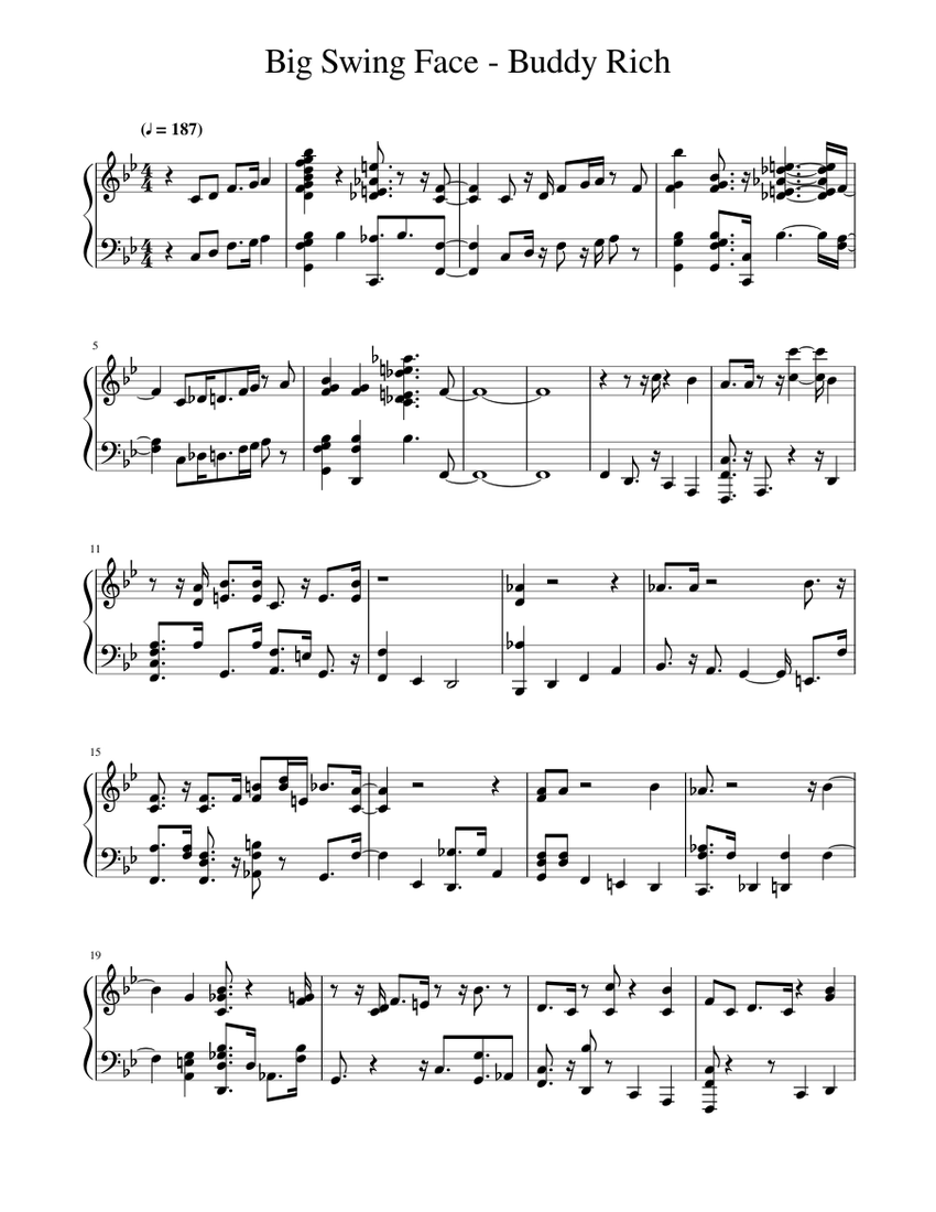 ビッグバンド楽譜「Big Swing Face」 取寄 | 試聴可 Big Swing Face Bill Potts ( ビッグバンド 楽譜