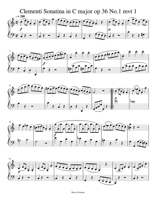 Clementi Sonatina in C major Op. 36 No.1 mvt 1