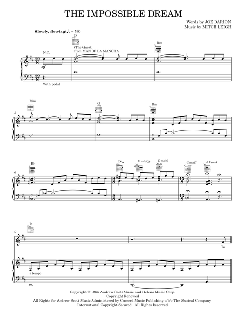 The Impossible Dream (The Quest) - Luther Vandross (Piano-Vocal-Guitar)