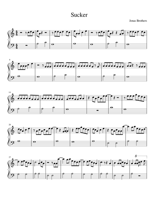 Sucker by the Jonas Brothers - Easy