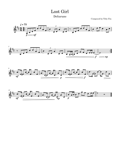 Lost Girl - Deltarune (Solo Violin)