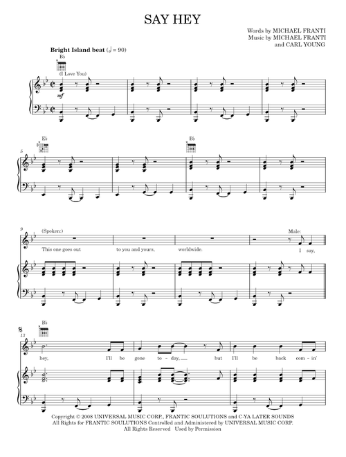 Say Hey (I Love You) - Michael Franti, Michael Franti & Spearhead (Piano-Vocal-Guitar)
