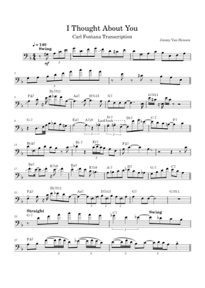 ビッグバンド楽譜「I Thought About You」 I Thought About You comp by Jimmy Van Heusen arr by Vern