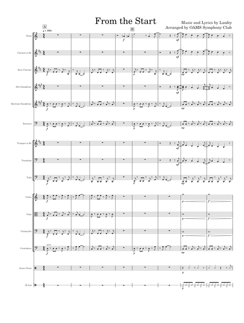 From The Start – Laufey - Arranged by OAMS Symphony Club (Transposed to C)