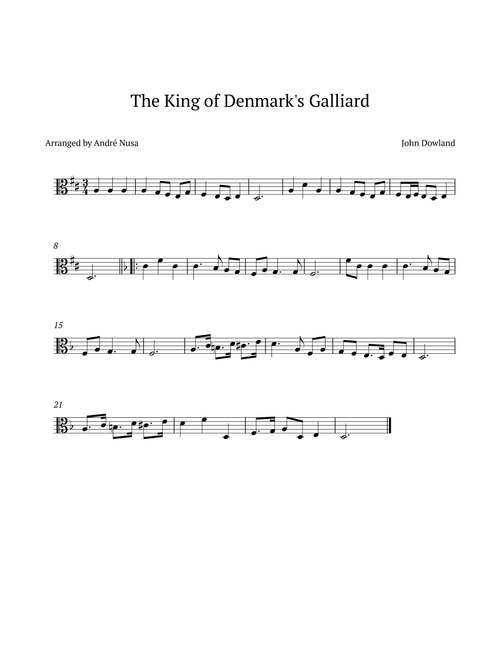 The King of Denmark’s Galliard (Arr. André Nusa) - John Dowland (Viola Solo)