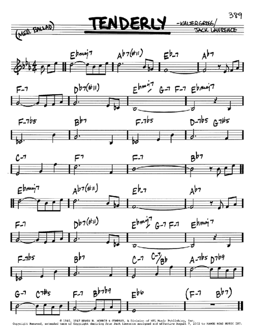 Tenderly - Jack Lawrence (Real Book - Melody-Chords)