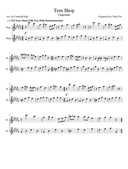 Tem Shop - Undertale (Flute Duet)