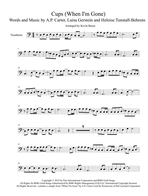 Cups (When I'm Gone) (Arr. Kevin Busse) - Anna Kendrick (Trombone Solo)