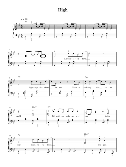 High - Easy Piano (Solo)