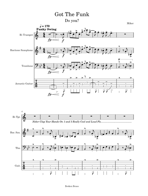 Got The Funk – Broken Brass Ensemble Got The Funk – Miker/Broken Brass (Tab)