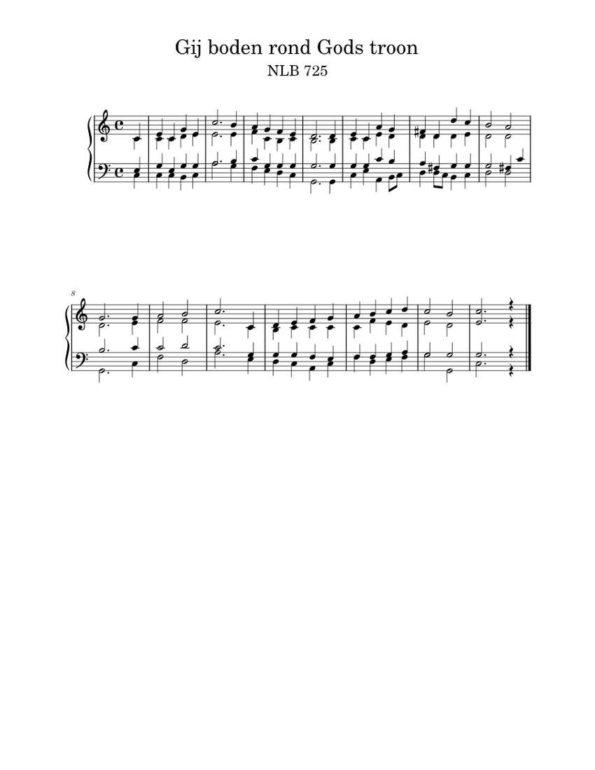 Musical Score Rond Gij boden rond Gods troon Sheet Music for Organ (Solo) | MuseScore.com