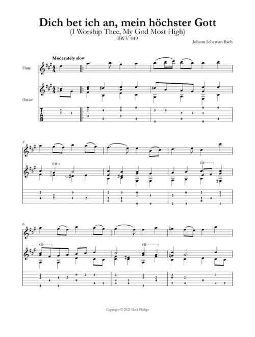 Dich bet ich an, mein höchster Gott (I Worship Thee, My God Most High) (Arr. Mark Phillips) - Johann Sebastian Bach (Instrumental Duet)