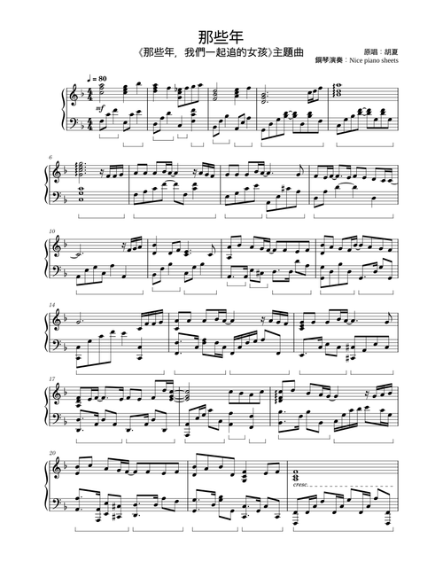 那些年 – 胡夏 (Hu Xia) Piano