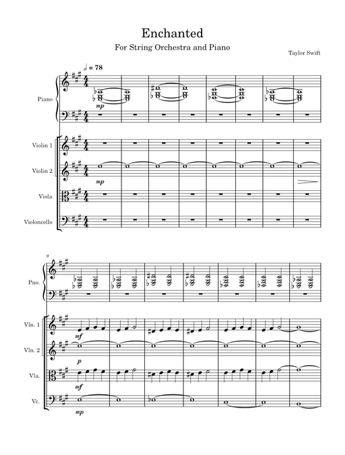Enchanted – Taylor Swift Enchanted For String Orchestra Transposed