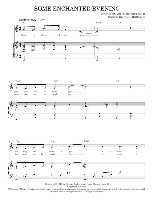 Some Enchanted Evening - Oscar Hammerstein II, Richard Rodgers, Rodgers & Hammerstein (Piano Vocal)