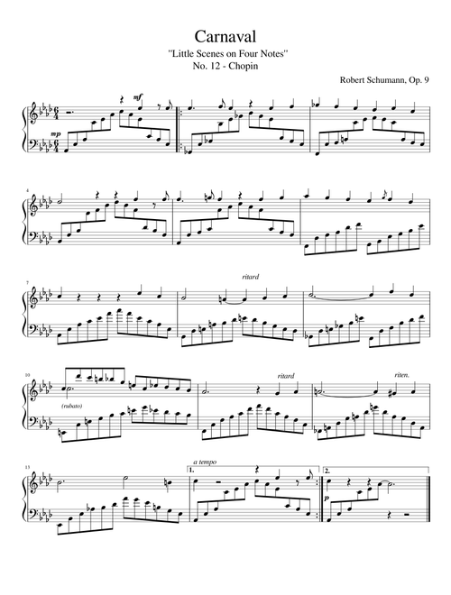 Schumann Carnaval - No. 12 Chopin (Piano solo)