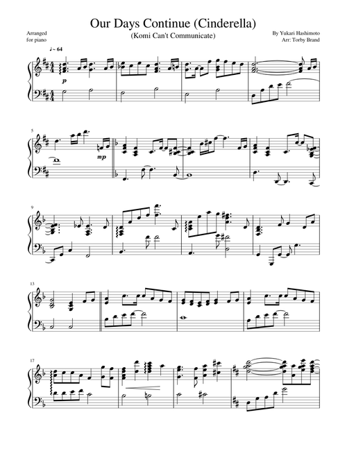 Our Days Continue (Cinderella - Komi Can't Communicate OP1)