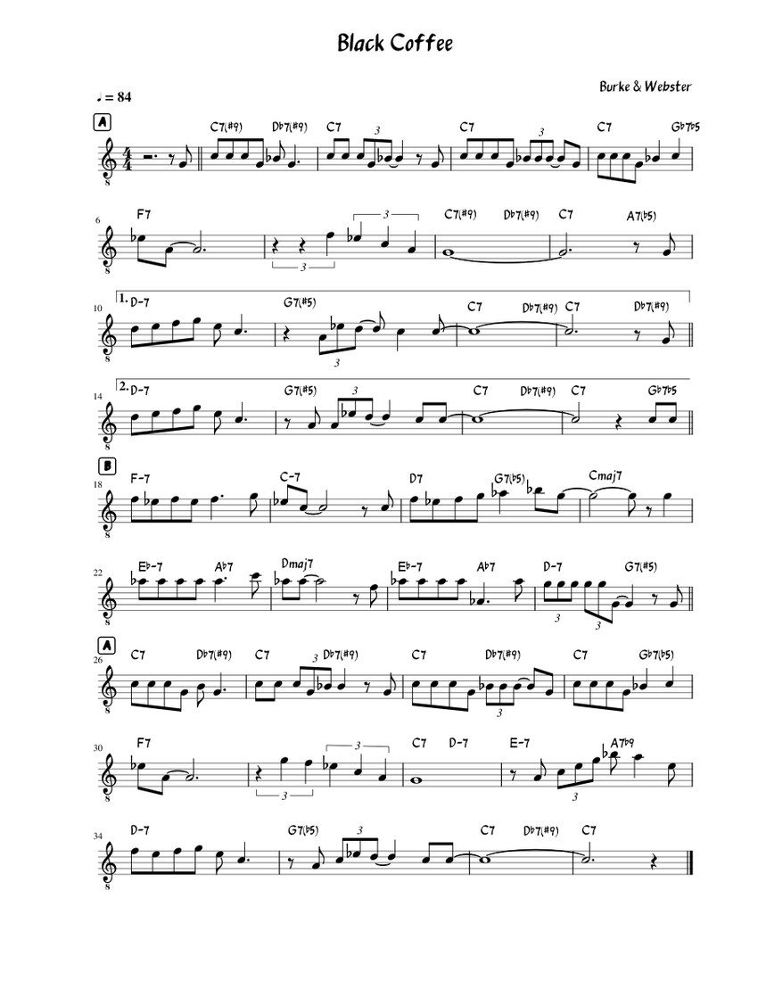coffee black cigarette chords Some broken hearts never mend Black Coffee by Paul Francis