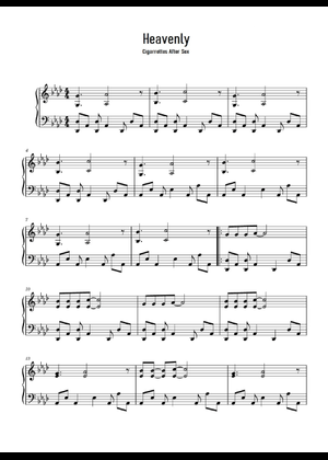 Heavenly – Cigarettes After Sex Sheet Music for Piano (Solo)