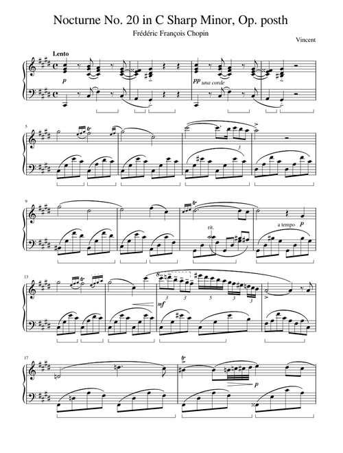 Chopin - Nocturne No. 20 in C Sharp Minor, Op. posth