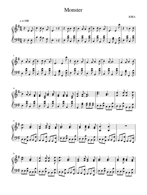 Monster Piano Arrangement