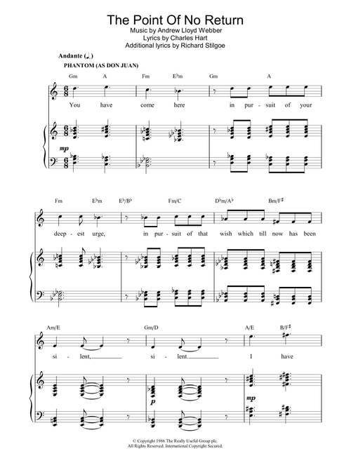 The Point Of No Return (from The Phantom Of The Opera) - Andrew Lloyd Webber, The Phantom Of The Opera (Musical) (Piano-Vocal-Guitar (Piano Accompaniment))