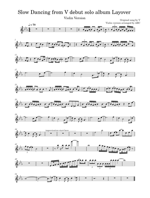 Slow Dancing – V Kim Tae-hyung (BTS) Violin Version