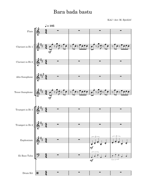 Bara Bada Bastu – KAJ (for Wind Band)